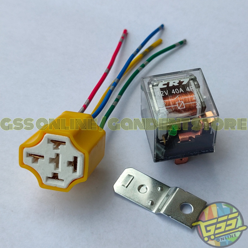 Relay CR7 SHINAGAWA original 12v 30a 80a kaki 4 dan socket relay KERAMIK kaki 4 TAHAN PANAS