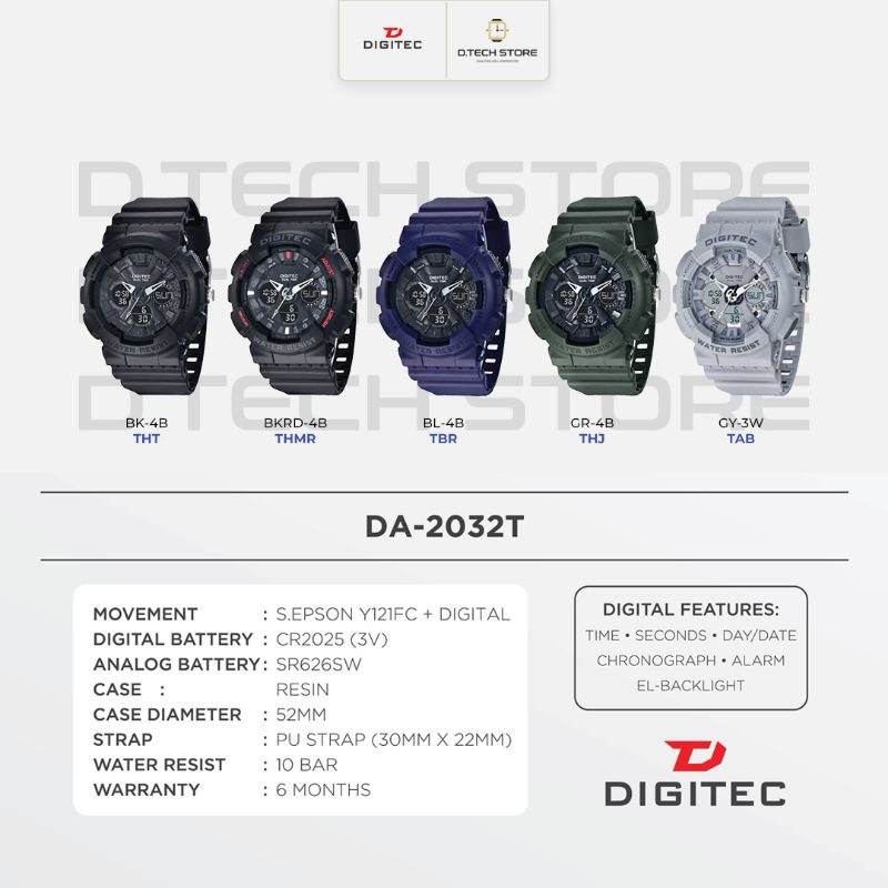 JAM TANGAN PRIA DIGITEC ORIGINAL DA-2032/DG-2032 Jam tangan digitec original 100%