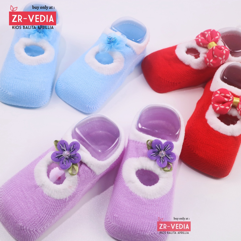 (SNI) Prewalker Socks 3D Bayi New Born / Anti Slip Kaos Kaki Baby Anak Perempuan Import Murah Polos Cewe Import zrvedia