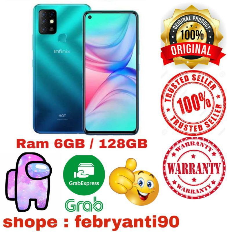 Pasti Ready HP Infinix Hot 10 6/128 Ram 6 GB Internal 128 GB Garansi Rei