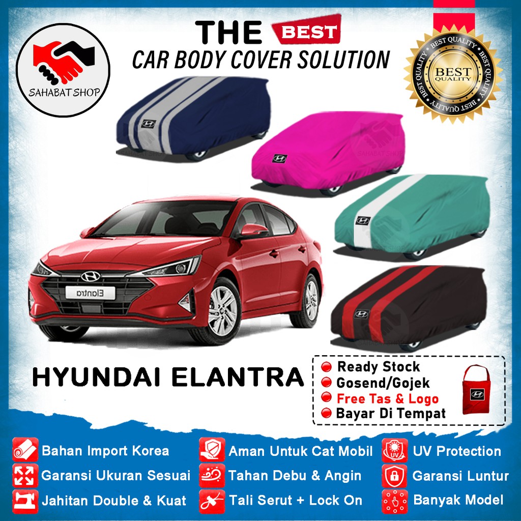 Sahabat Body Cover Mobil Elantra / Sarung Penutup Hyundai Elantra Outdoor 2016 2017 2018 2019 2020 / Selimut Tutup Mantel Jas Mantol Kerudung Pelindung Kerodong Terpal Pembungkus Mobil Sedan Elantra Anti Air Waterproof Model Biru