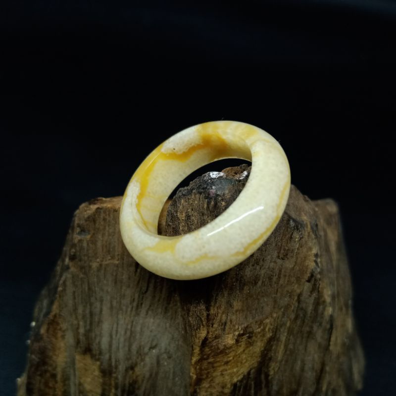 Cincin Batu Marjan Coral Putih Asli, Hand Made, ORIGINAL Batu Karang Laut