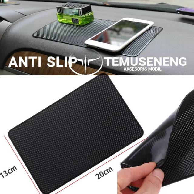 Hitam Anti Slip Pads Dash Mat Dashboard Mobil Dasbor Meja Kantor Alas Hp Tatakan Sticky Pad Premium