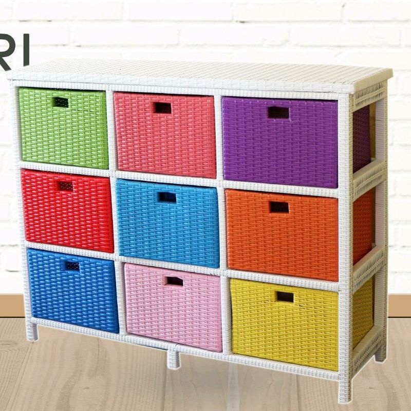 LEMARI ROTAN SINTETIS 9 LACI