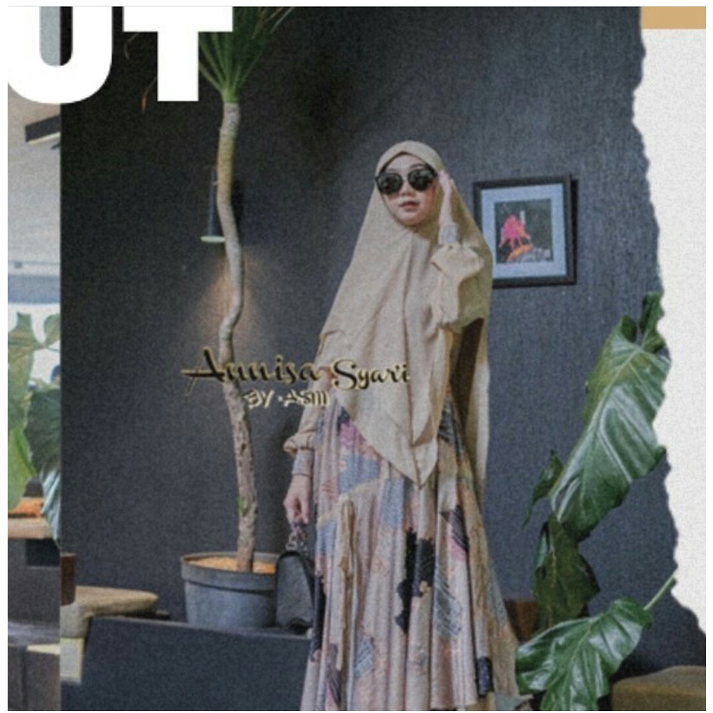 ANNISA SYARI - GIRL SET DRESS MUSLIM ORIGINAL SET HIJAB GAMIS TREND TERBARU BAHAN CERUTY BABYDOLL