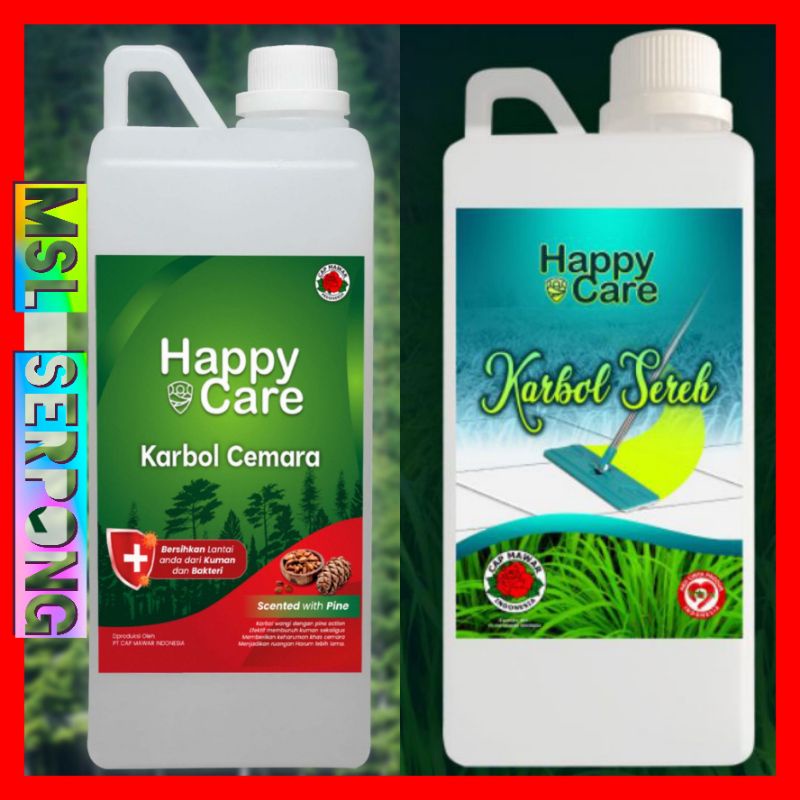 KARBOL PEMBERSIH LANTAI  1 LITER  HAPPY CARE / PEMBERSIH LANTAI / KARBOL LANTAI