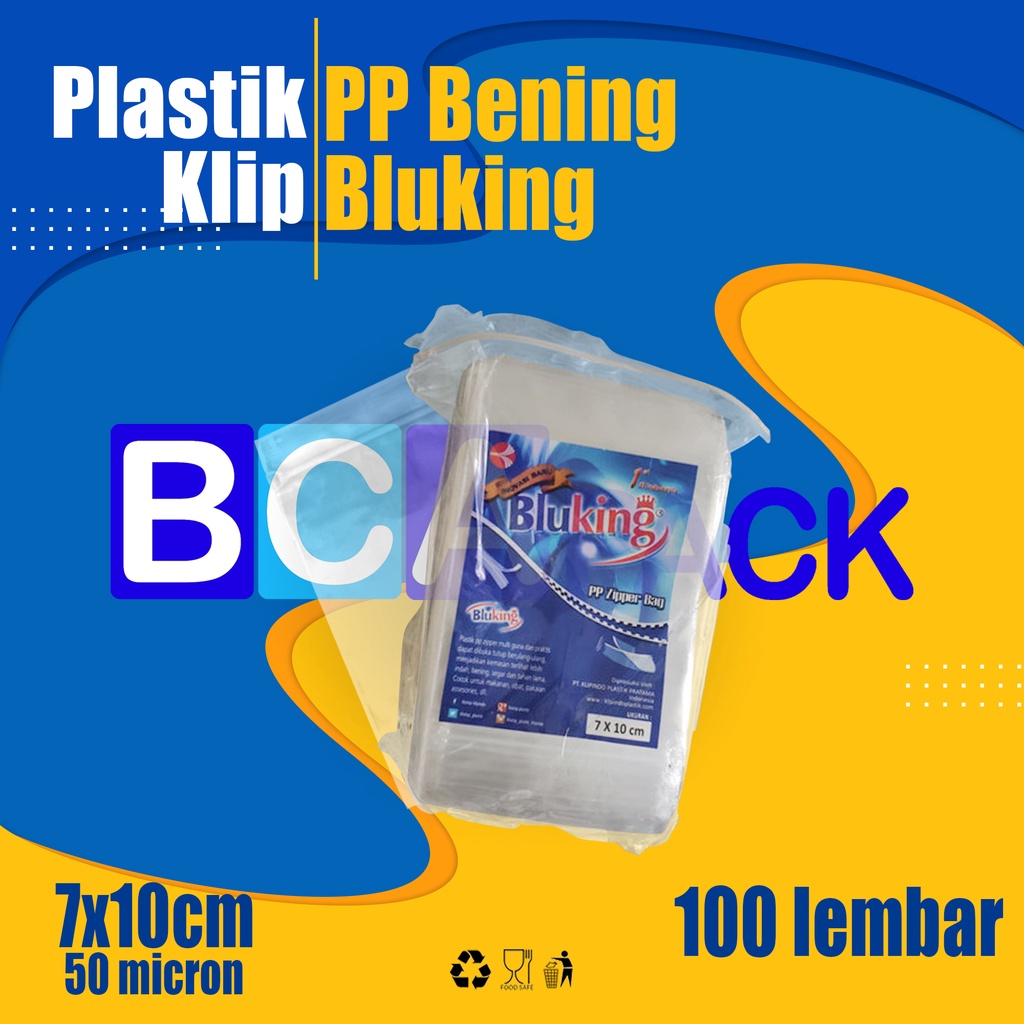PLASTIK KLIP PP BENING 7X10CM - ISI 10 PACK - 7 X 10 CM TEBAL 50 MICRON