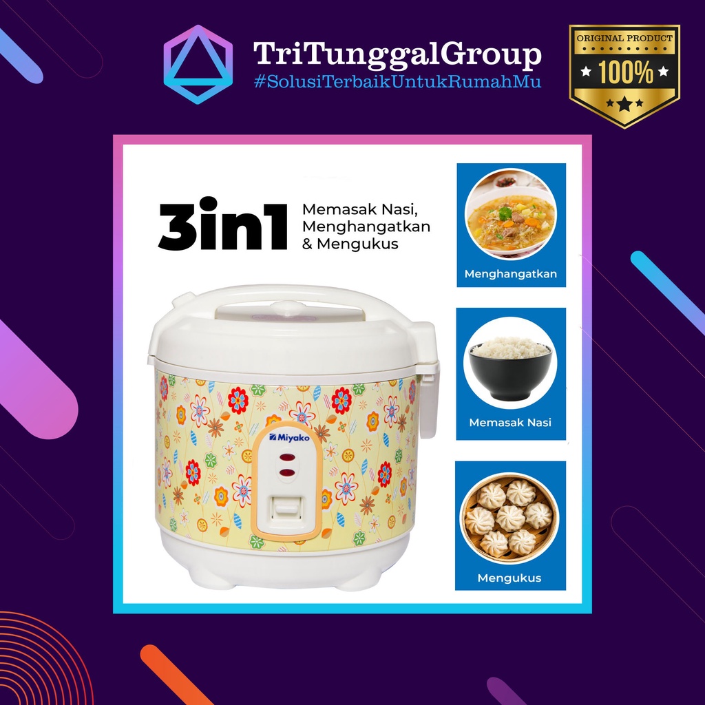 (BAYAR DI TEMPAT) Rice Cooker Miyako MCM609 / MCM 609 / MCM-609 Penanak Nasi Mini 3in1 [RESMI]
