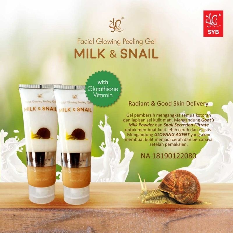 [READY] Syb Peeling Gel Facial Glowing Milk&snail Aloevera Charcoal
