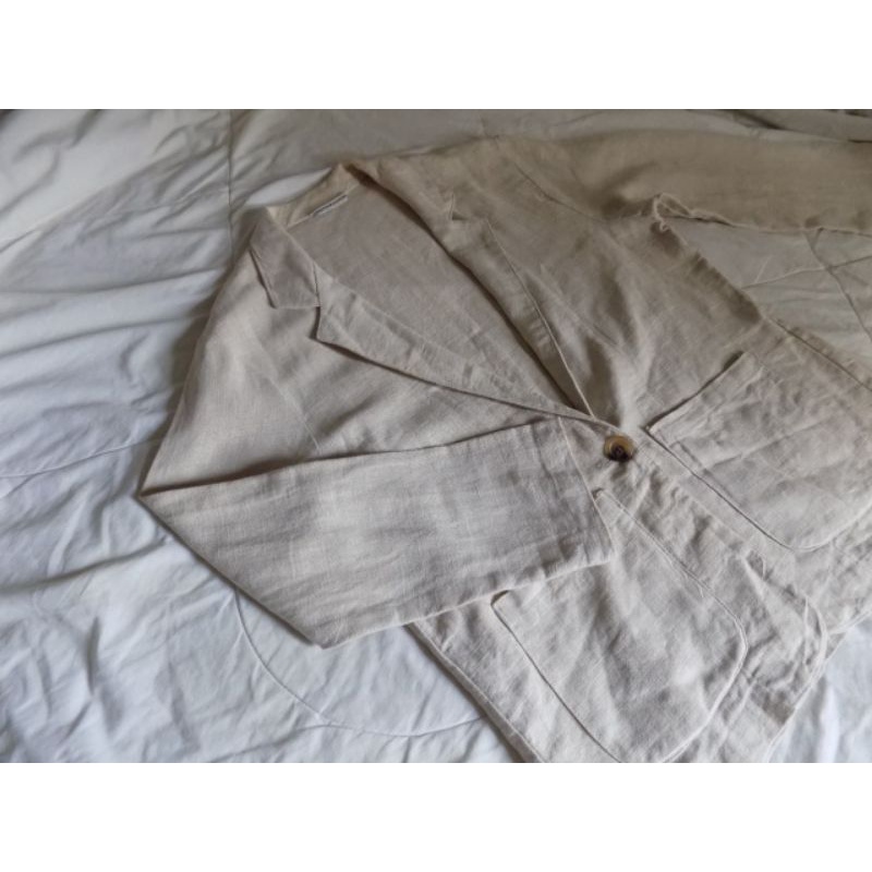Thrift Blazer Outer Outware Cream Regular Oversized Jumbo Murah