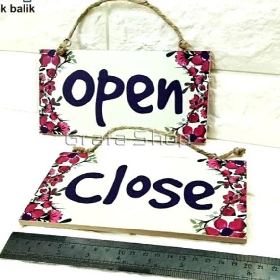 Papan Tulisan Open Close Bolak Balik bahan Kayu Mdf Vintage .,.