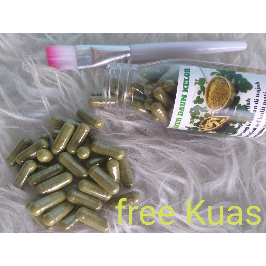 Masker Daun Kelor isi 100 free Kuas