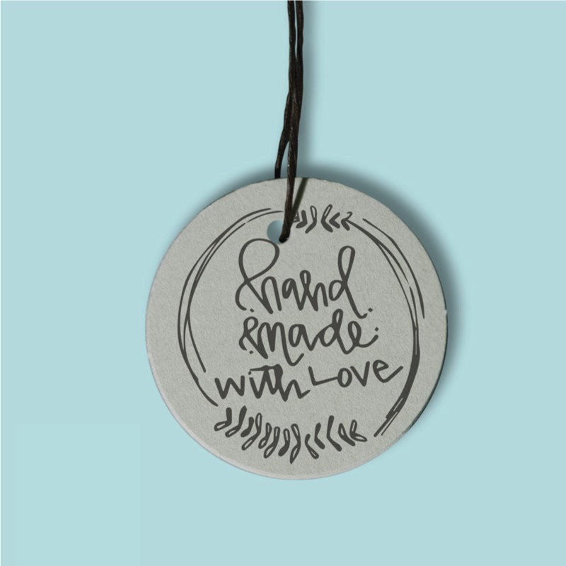 

RUSTIC BULAT Label Premium Tag Hangtag Baju Kado Murah 1 SISI MIN ORDER 100 pcs