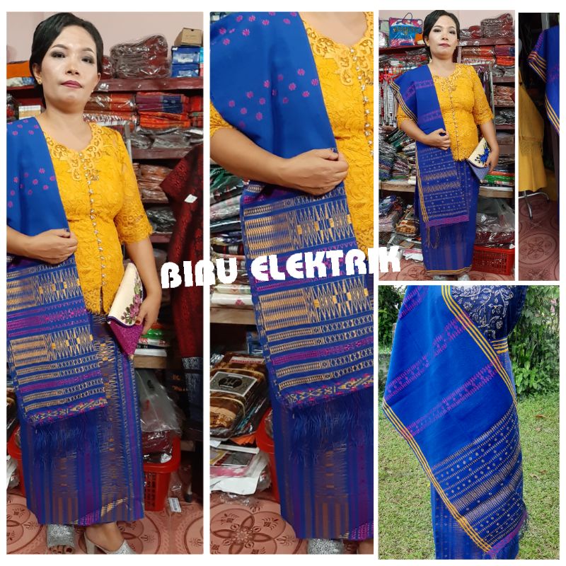 Songket Pucca Bintik Tarutung Biru Elektrik