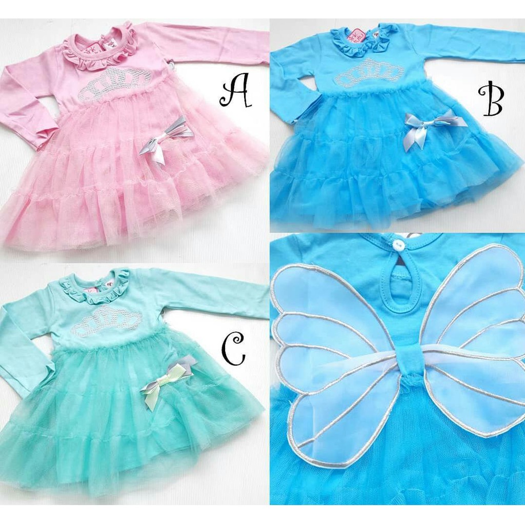 Dress Bayi Baju Bayi Perempuan Bersayap Crown Wings