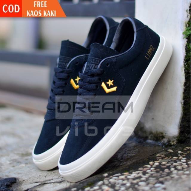 SEPATU CONVERSE CONS LOUIE LOPEZ OX CLASSIC PRO SKATEBOARDING BMX SNEAKERS BLACK WHITE NEW 2019-1