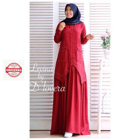 Maxi Dress Muslimah Chic Busui Levina dress by Dlovera