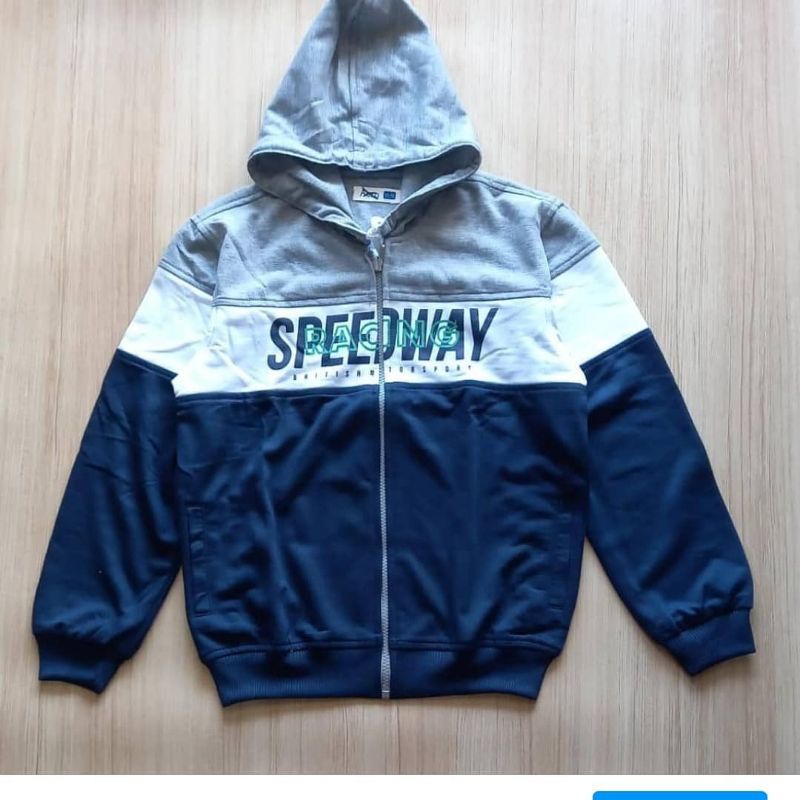 JAKET ANAK COWOK ABU NAVY SPEEDWAY AEROKIDS ORI
