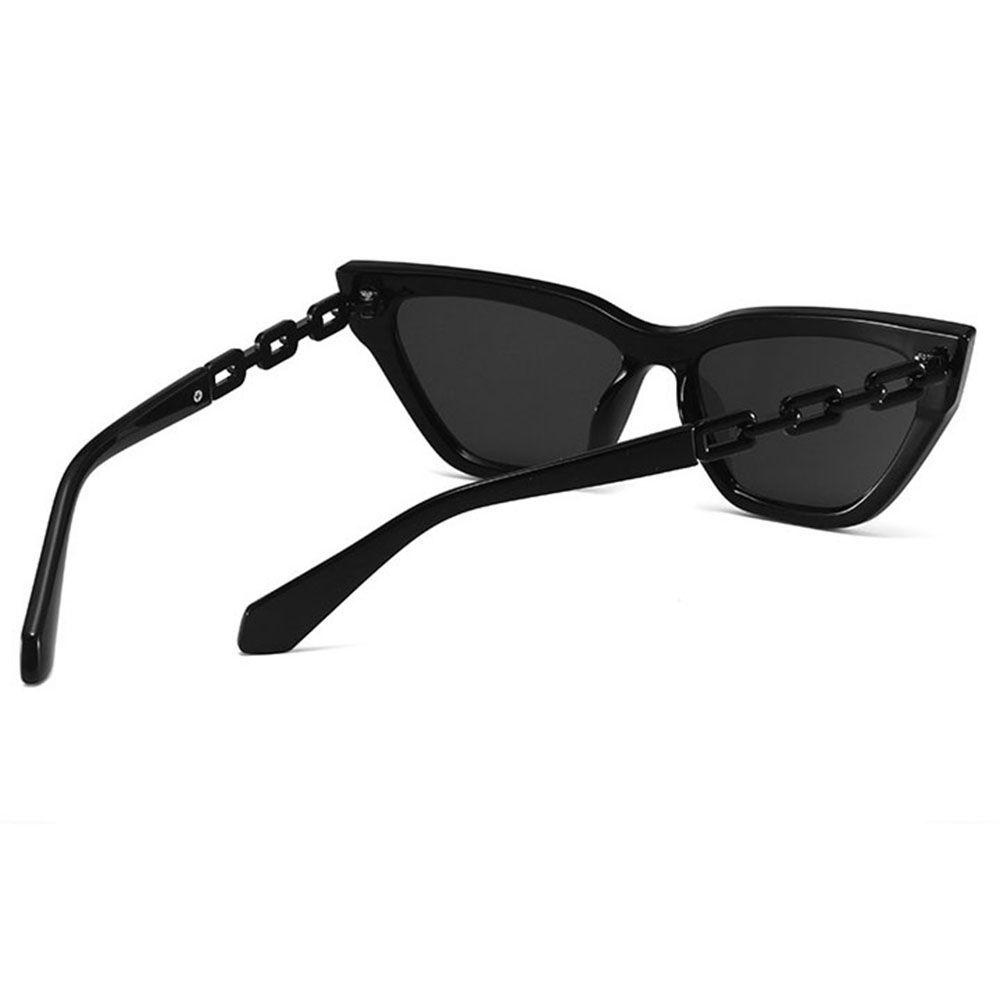 [Elegan] Cat Eye Sunglasses Fashion Klasik Retro Perlindungan Kacamata Perempuan Korea Anti Radiasi Kaca Rantai Logam Kacamata Wanita Kacamata