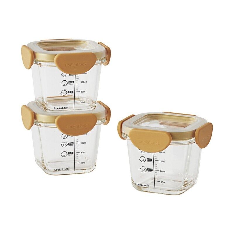LocknLock Oven Glass Tritan Cap Baby Food Container / Lock N Lock Oven Glass Baby Food