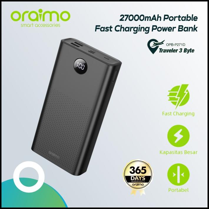 Oraimo Dual Usb Port 27000Mah Power Bank Fast Charging 2.1A Opb-P271D