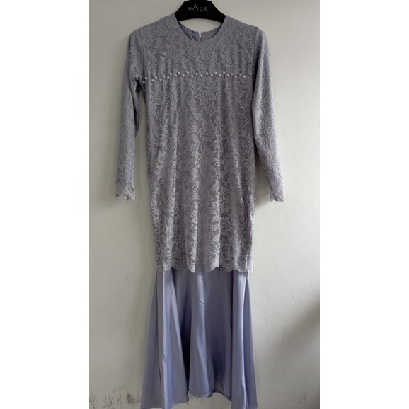 Dress Kondangan/ Lamaran / Wisudaan Brukat  / Dress Bridesmaid Brukat Silver