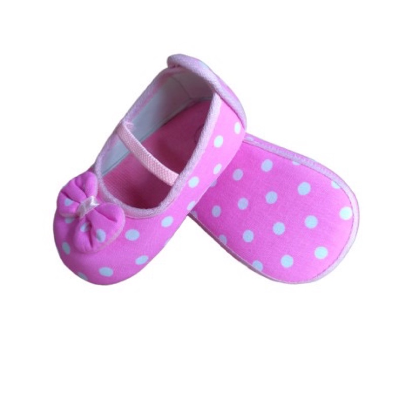 polkadot - sepatu prewalker bayi perempuan 0 12 bulan / sepatu prewalker bayi perempuan / sepatu baby prewalker / sepatu bayi prewalker polkadot