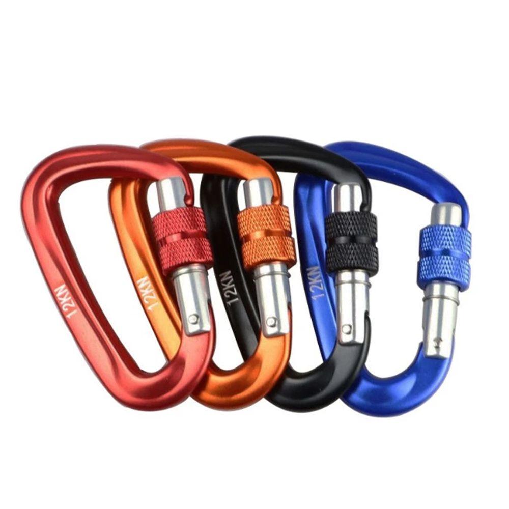 Agustina Climbing Carabiner Bentuk D Hiking Safety Lock Alat Pelindung 12KN Aksesori Luar Ruangan Gesper Gantung