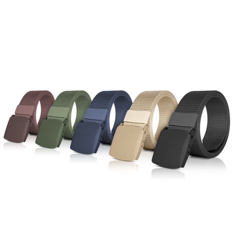 Ikat Pinggang Pria Nylon Canvas Anti Metal Detector Sabuk Gesper Men Belt