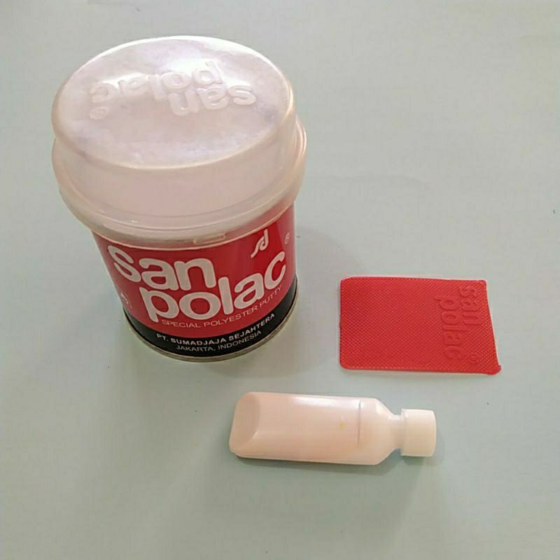 Dempul mobil/ motor/ mebel Sanpolac 1/4 kg 250 gr/ Dempul besi/kayu