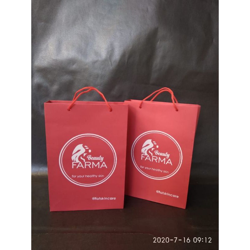 

Custom Paperbag Warna Free Desain Dengan Sablon Murah, cocok untuk Tas Hijab, paperbag toko