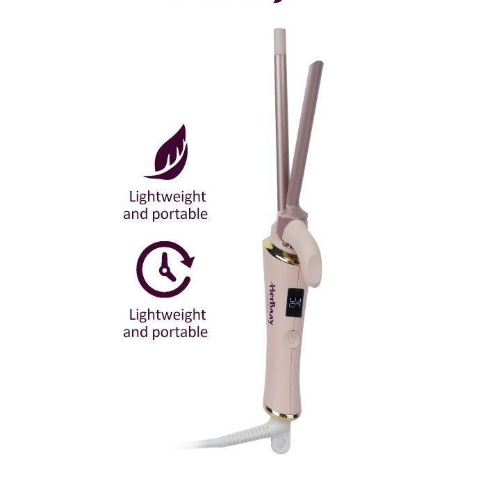 Terbaru Herbaay Curly iron 9mm/ Alat Catok Pengeriting Rambut dengan Tampilan Suhu pada LCD, Ukuran