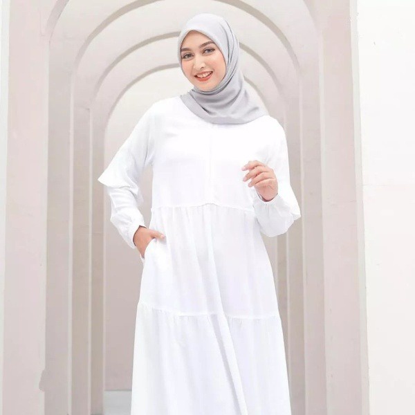 Gamis Putih Wanita Modern Gamis Polos Gamis Terbaru Gamis Busui Gamis Putih Wanita Gamis Manasik Gamis umroh Gamis Busui Gamis Lebaran Gamis Murah FH34