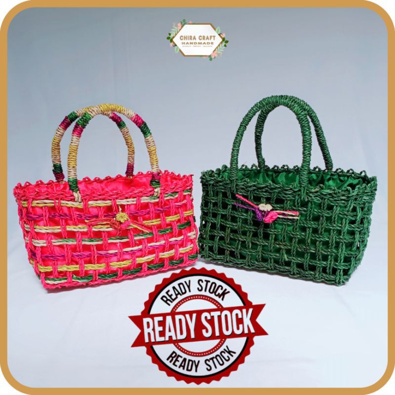 Chiracraft Pdn Tas Pandan Lilit Model Unyil Top Handle Bag Original Handmade Anyaman Pandan Lilit