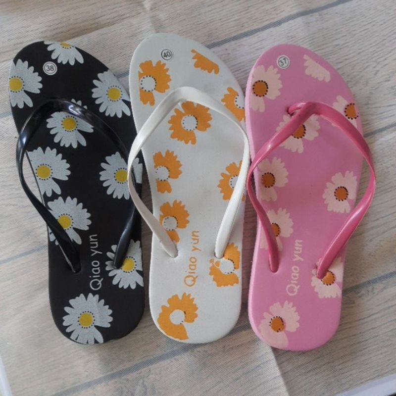 SANDAL WANITA JEPIT MOTIF BUNGA QIAO YUN