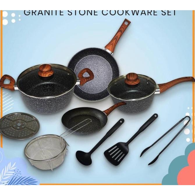 Boboko Royal Granite Cookware Set / Set Panci Granite Cookware Boboko Termurah