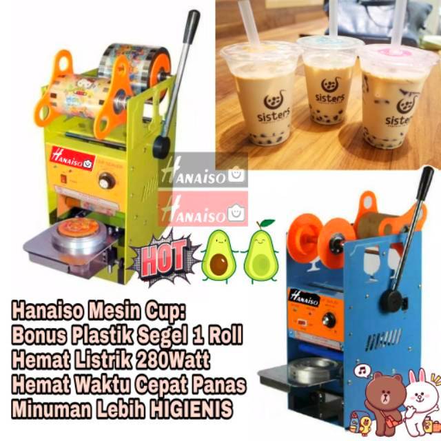 Medan Termurah Hanaiso CUP SEALER Tinggi 22oz 16oz Mesin Cupsealer ALAT PRESS Tutup GELAS Segel Jus Kopi Minuman Hanaiso Getra Carlton