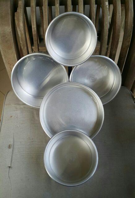 Cetakan Kue Loyang Bulat Paket 3pcs Ukuran 16cm 18cm 20cm Tinggi 8cm Tebal 0,8mm