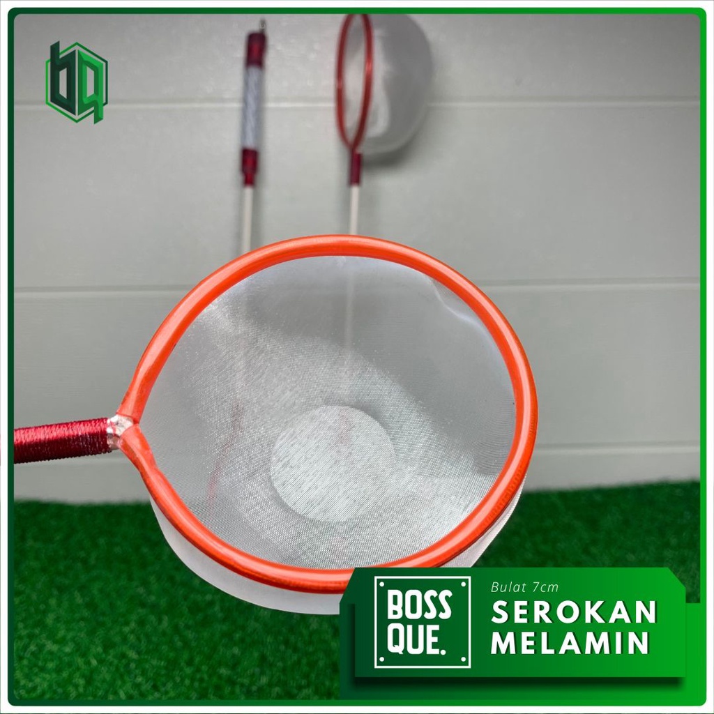 Serokan Ikan MELAMIN Variasi HANDLE BULAT 7cm Seser Ikan Cupang Saringan Kutir Ikan Hias Jentik Kutu Air