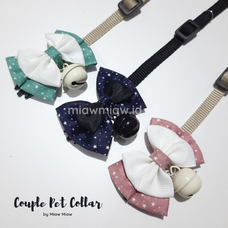 Kalung Kucing Kalung Anjing Pita Lonceng Couple Edition by Miaw Miaw