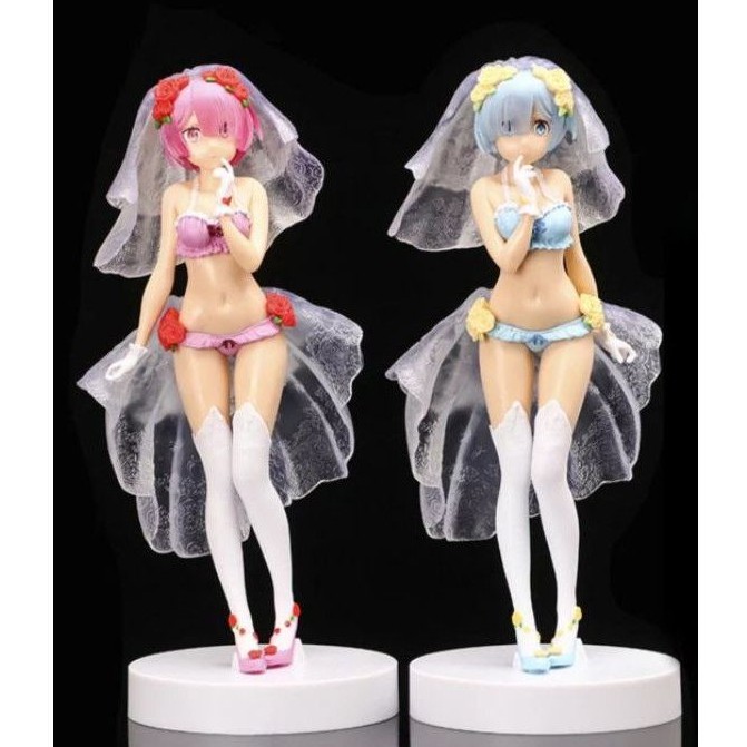 Action Figure Anime Re:Zero Ram Wedding Sexy Swimsuit