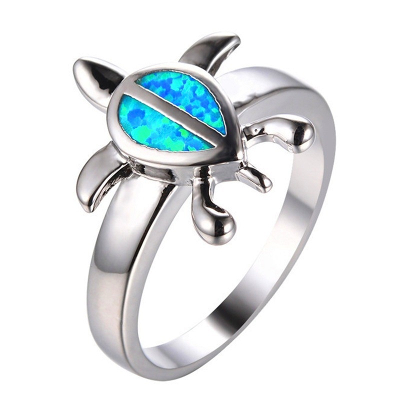 New cute animal turtle opal fashion ring