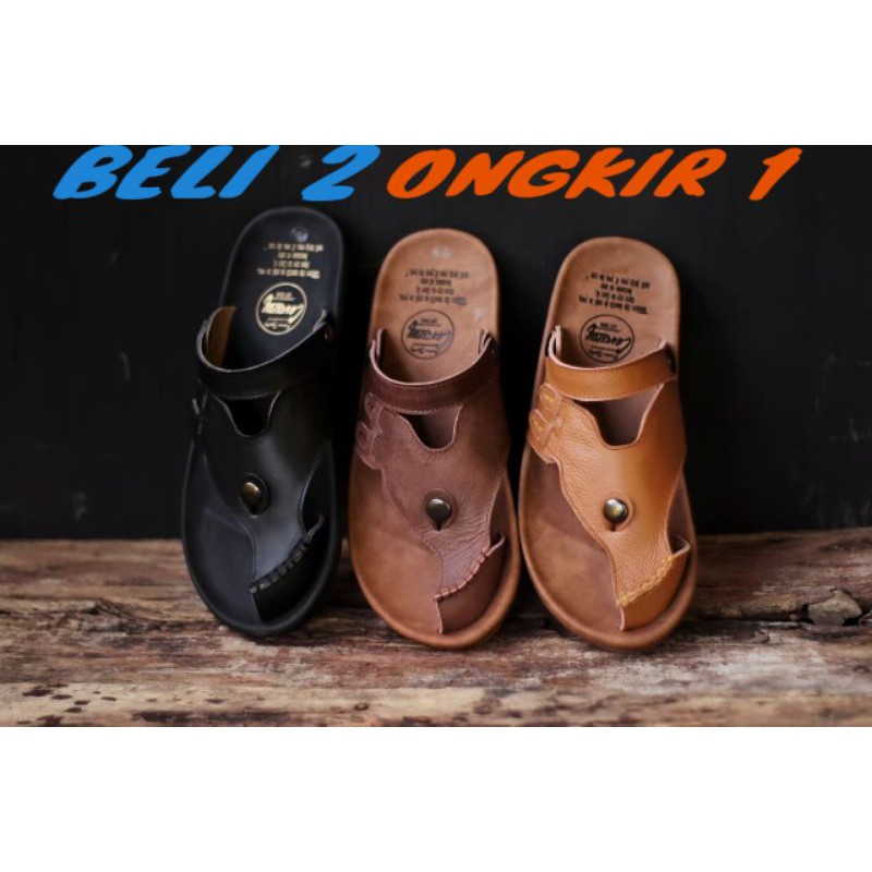 LUCKY TAN Sandal pria kulit asli cevany original handmade sandal jepit kulit pria bisa COD