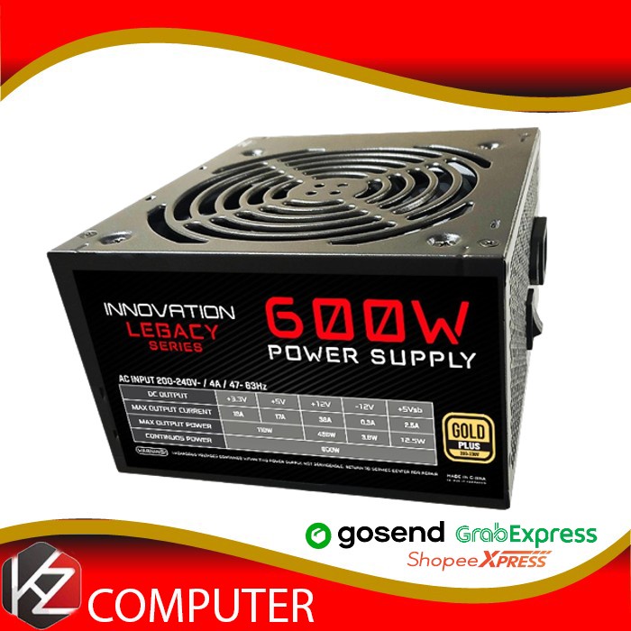 Power Supply / PSU Innovation Legacy Series 600W 600 Watt 80+ Gold