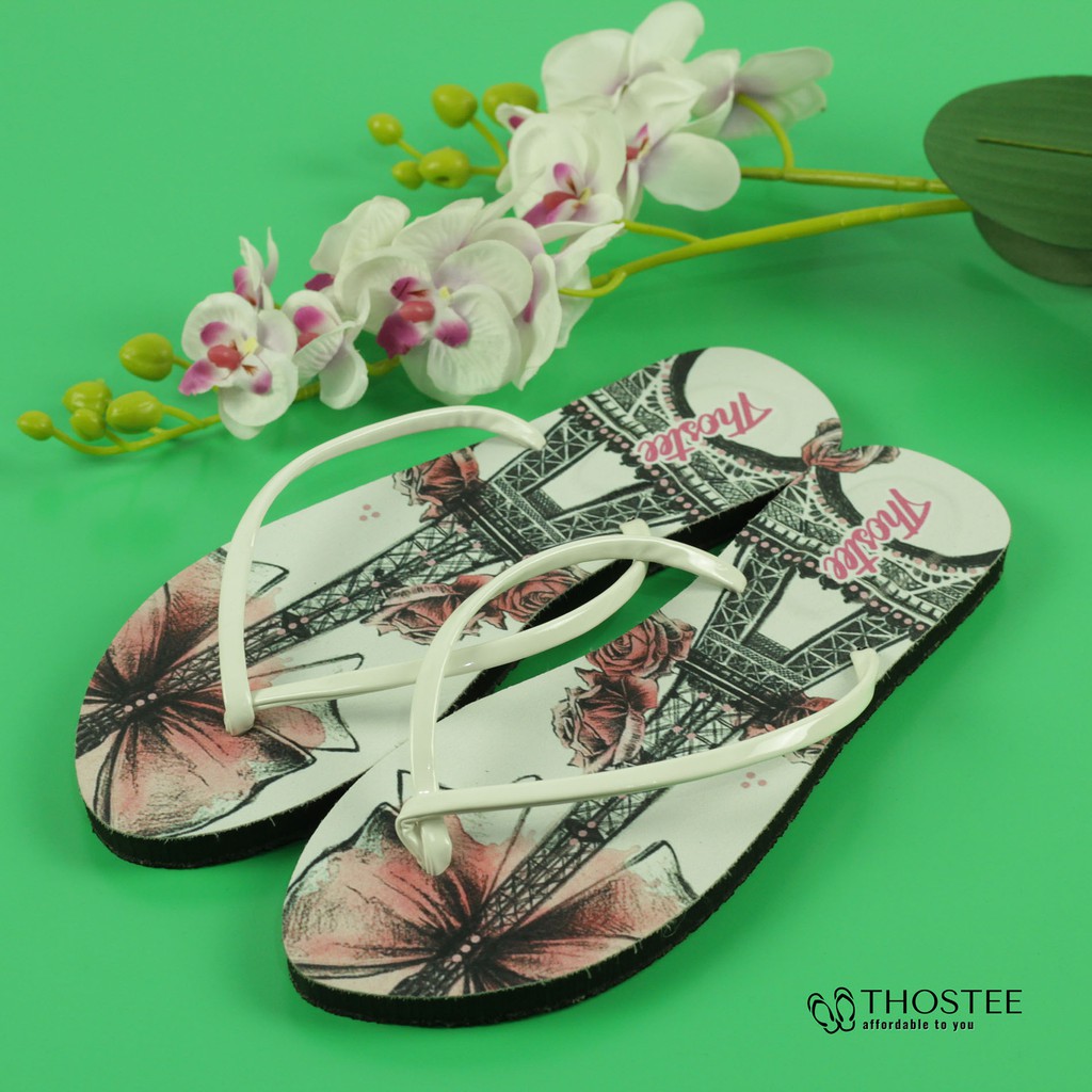 Sandal Jepit Wanita UV Printing Thostee Rubby 06 Paris Menara Eiffel sandalku.