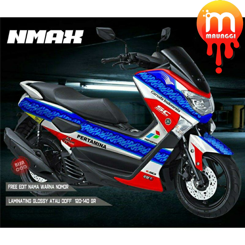 Decal motor yamaha nmax 155 full body Sticker striping nmax old full motif mandalika pertamina