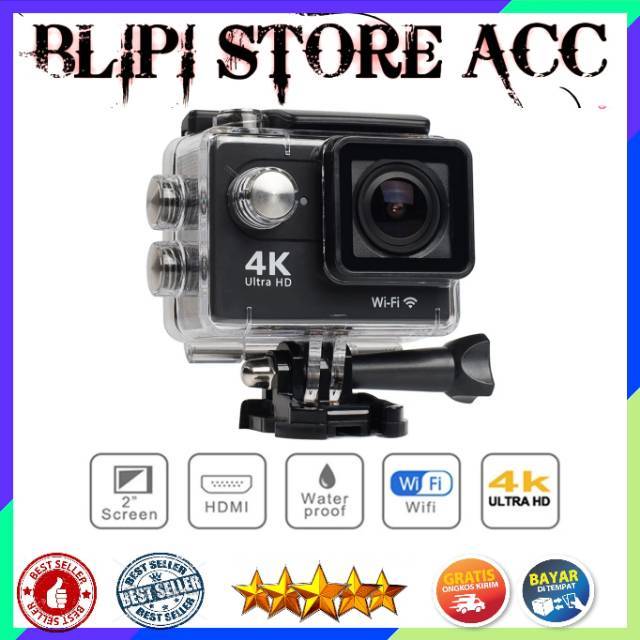 WiFi action cam camera vlog camera YouTuber tiktoker murah siap pakai wifi 4k full HD