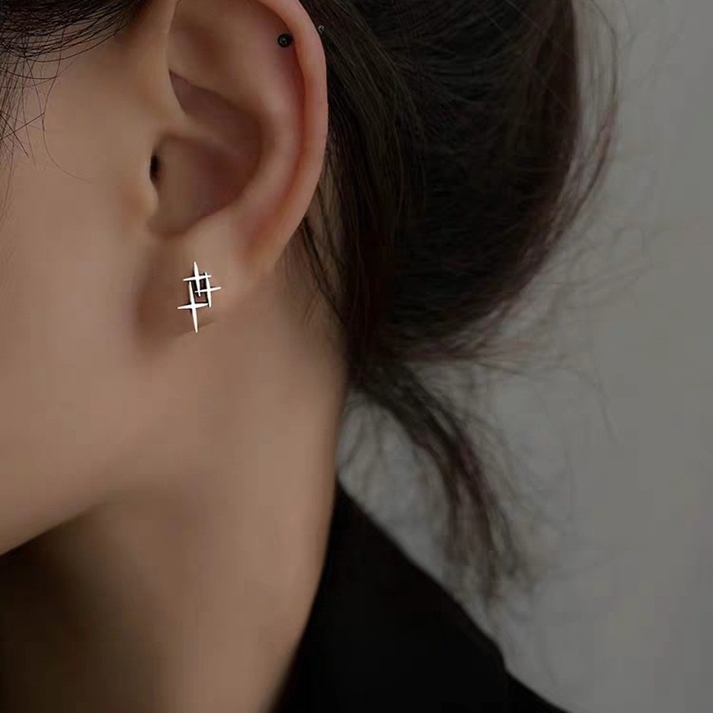 【COD Tangding】Anting Tusuk Gantung Desain Geometri Untuk Wanita