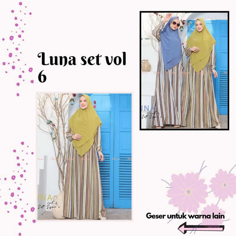 Gamis wanita terbaru/ Baju gamis terbaru/ Home dress / Luna set vol 6 by Rayna/ Luna set vol 2 by Ra