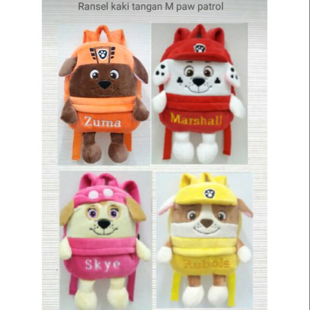 Tas ransel anak paud boneka paw patrol dog anjing zuma kado ultah animal souvernir